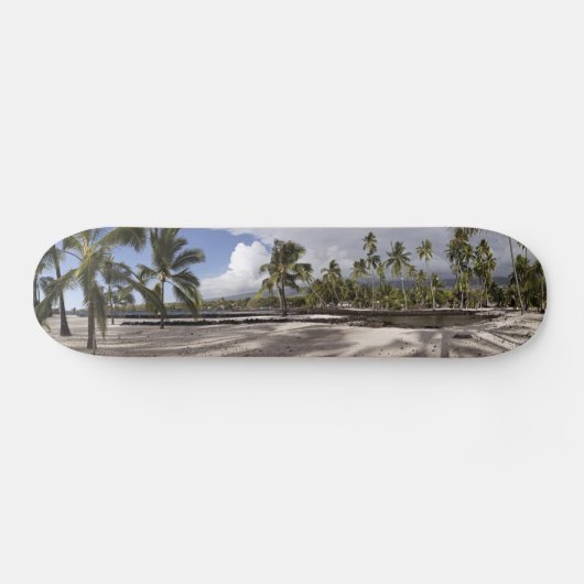Big Island Hawaii Tropical Beach Palms Panorama Persoonlijk Skateboard (Horizontaal)