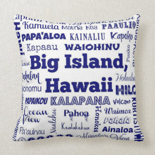 Big Island Hawaii-typografie gooit kussens