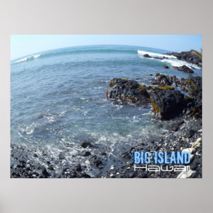 Big Island Hawaii vervormd uitzicht poster