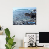 Big Island Hawaii vervormd uitzicht poster (Thuiskantoor)