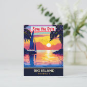 Big Island Hawaii Zeilboot Trouw Uitnodiging (Staand voorkant)