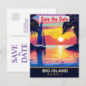 Big Island Hawaii Zeilboot Trouw Uitnodiging (Voorkant / Achterkant)