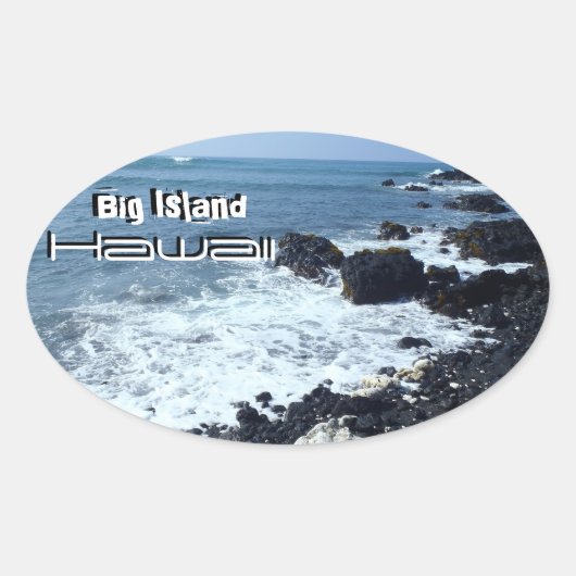Big Island Hawaii zwart zandstrand stickers (Voorkant)