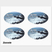 Big Island Hawaii zwart zandstrand stickers (Vel)