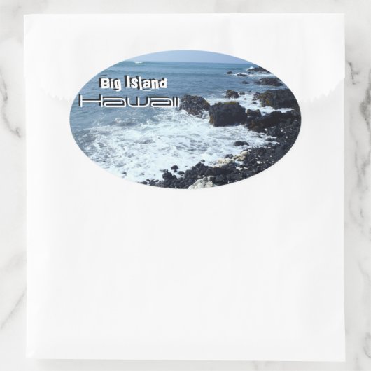 Big Island Hawaii zwart zandstrand stickers (Tas)