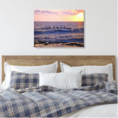 Big Island Hawaiian Outrigger Canoe bij Sunset Canvas Afdruk (Insitu (Slaapkamer))
