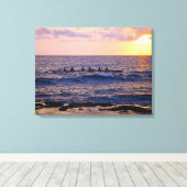 Big Island Hawaiian Outrigger Canoe bij Sunset Canvas Afdruk (Insitu (Houten vloer))