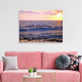 Big Island Hawaiian Outrigger Canoe bij Sunset Canvas Afdruk (Insitu (Woonkamer))