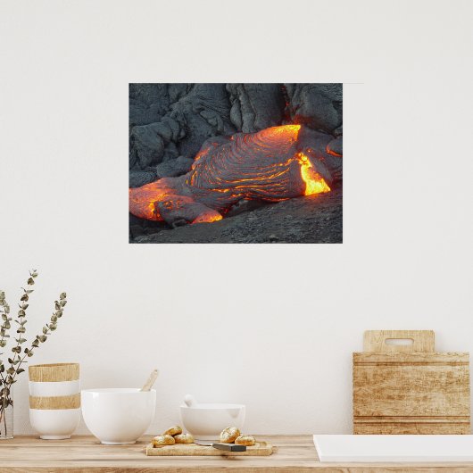 Big Island Lava Flow Hawaii Poster (Keuken)