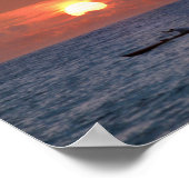 Big Island Outrigger kano bij zonsondergang Poster (Hoek)