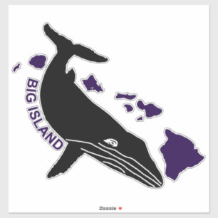 Big Island - Paarse Hawaii Islands Humpback Sticker