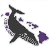 Big Island - Paarse Hawaii Islands Humpback Sticker (Voorkant)