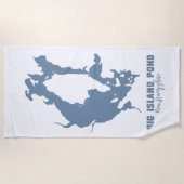 Big Island Pond New Hampshire Lake Silhouette Map Strandlaken (Voorkant)