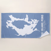Big Island Pond New Hampshire Lake Silhouette Map Strandlaken (Voorkant)