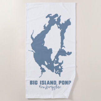 Big Island Pond New Hampshire Meer Silhouetkaart Strandlaken