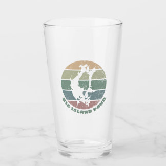 Big Island Pond NH Vintage Retro Meer Embleem Glas