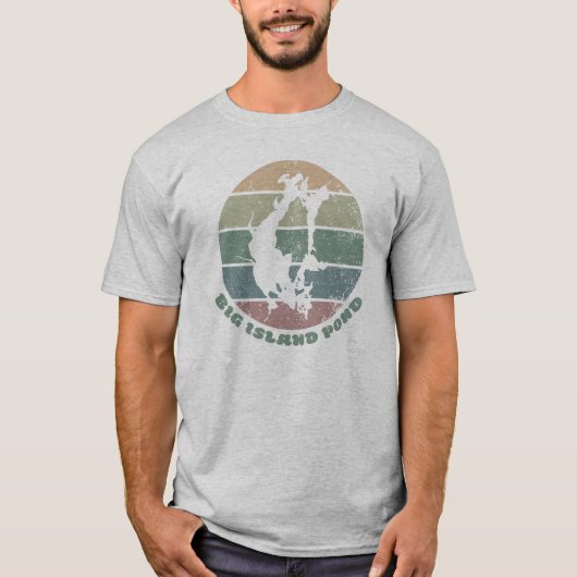 Big Island Pond  Retro Dusty Greens T-shirt (Voorkant)