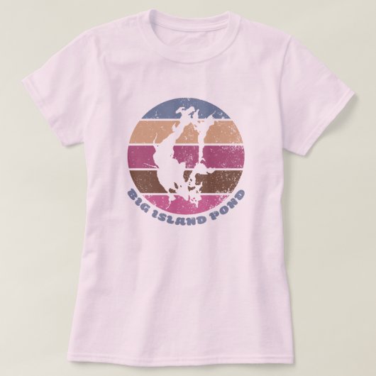 Big Island Pond  Retro Pinks T-shirt (Design voorkant)