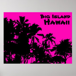 Big Island roze palm poster hawaii