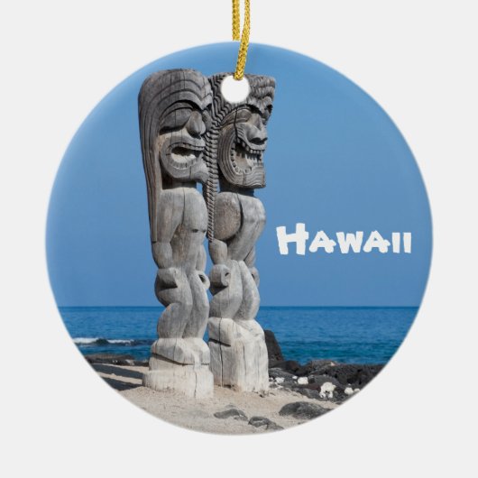 Big Island Tiki Keepomwille Keramisch Ornament (Voorkant)
