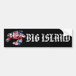 BIG ISLAND - Tribal Honu HIFlag Bumpersticker