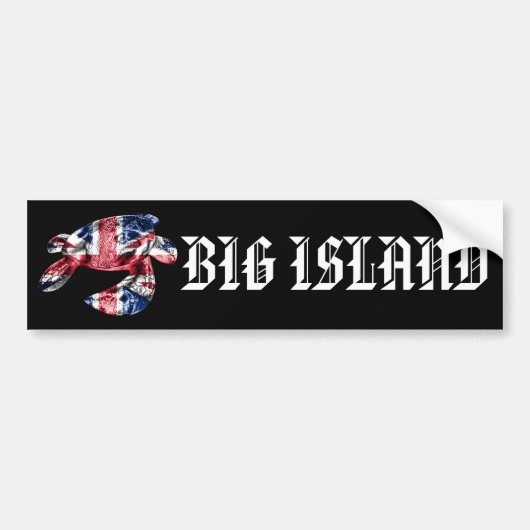 BIG ISLAND - Tribal Honu HIFlag Bumpersticker (Voorkant)