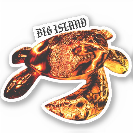 BIG ISLAND Tribal Honu Lava Sticker (Voorkant)