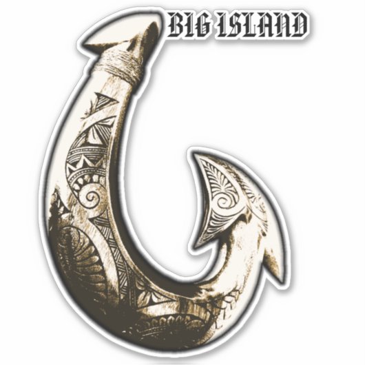 Big Island Tribal Hook Sticker (Voorkant)