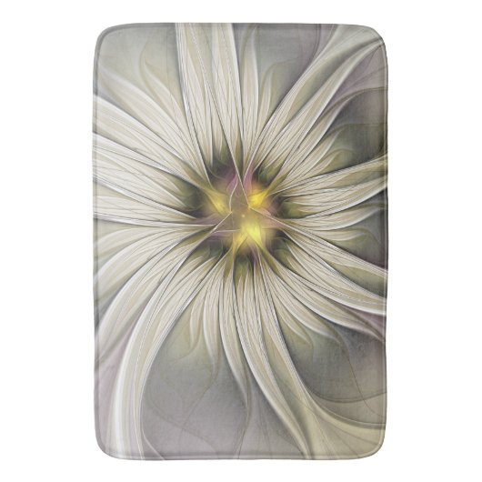 Big Ivory Flower, Abstract Modern Fractal Art Badmat (Voorkant Verticaal)