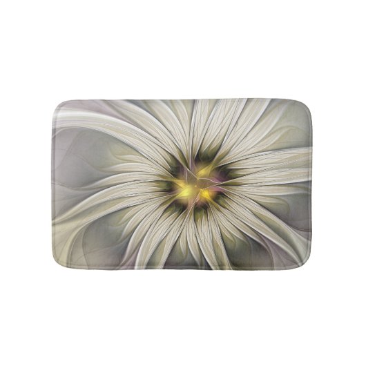 Big Ivory Flower, Abstract Modern Fractal Art Badmat (Voorkant)