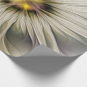 Big Ivory Flower, Abstract Modern Fractal Art Cadeaupapier (Hoek)
