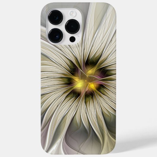 Big Ivory Flower, Abstract Modern Fractal Art Case-Mate iPhone Case (Achterkant)