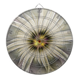 Big Ivory Flower, Abstract Modern Fractal Art Dartbord