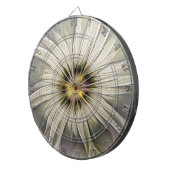 Big Ivory Flower, Abstract Modern Fractal Art Dartbord (Voorkant Rechts)