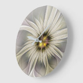 Big Ivory Flower, Abstract Modern Fractal Art Grote Klok (Hoek)