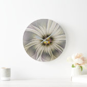 Big Ivory Flower, Abstract Modern Fractal Art Grote Klok (Huis)