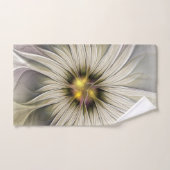 Big Ivory Flower, Abstract Modern Fractal Art Handdoek (Handdoek)