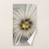 Big Ivory Flower, Abstract Modern Fractal Art Handdoek (Handdoek)