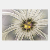 Big Ivory Flower, Abstract Modern Fractal Art Inpakpapier Vel (Voorkant 2)