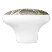 Big Ivory Flower, Abstract Modern Fractal Art Keramische Knop (Zijkant)