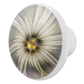 Big Ivory Flower, Abstract Modern Fractal Art Keramische Knop (Rechts)