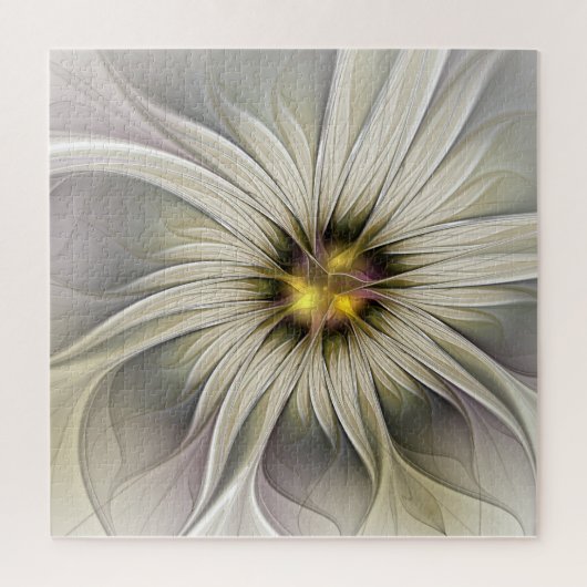 Big Ivory Flower, Abstract Modern Fractal Art Legpuzzel (Verticaal)