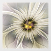 Big Ivory Flower, Abstract Modern Fractal Art Raamsticker (Vel)