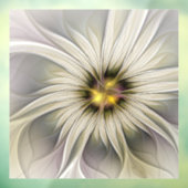 Big Ivory Flower, Abstract Modern Fractal Art Raamsticker (Vel 3)