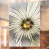 Big Ivory Flower, Abstract Modern Fractal Art Raamsticker (Vel 2)