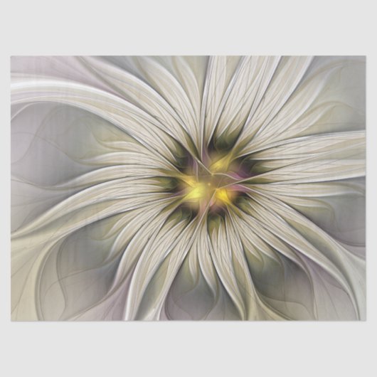 Big Ivory Flower, Abstract Modern Fractal Art Tissuepapier (Voorkant)