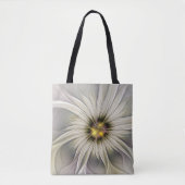 Big Ivory Flower, Abstract Modern Fractal Art Tote Bag (Voorkant)