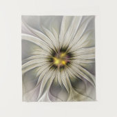 Big Ivory Flower, Abstract Modern Fractal Art Wandkleed (Voorkant)