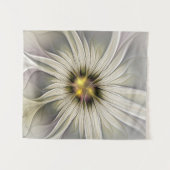 Big Ivory Flower, Abstract Modern Fractal Art Wandkleed (Voorkant (horizontaal))