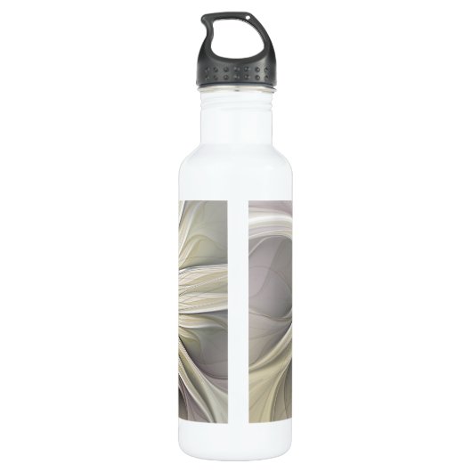 Big Ivory Flower, Abstract Modern Fractal Art Waterfles (Achterkant)